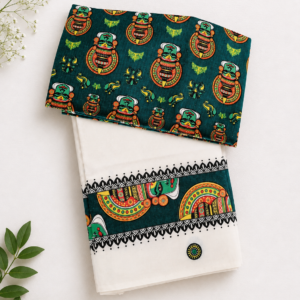 Kerala Saree Set with Kathakali Print | Saarikkada